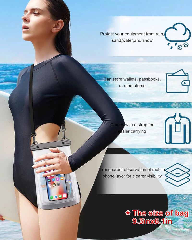 Jzocon Waterproof Phone Pouch for iPhone 16 15 14 11 Pro Max & Galaxy S24 S21 - Floating Large Capacity Dry Bag Stores Sunscreen, Sunglasses - Oversized Waterproof Bag for Beach, Swimming, Kayaking - Image 5